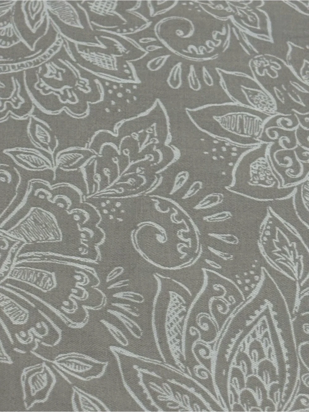 Better Homes And Garden King Size Flat Sheet Gray Floral 100% Cotton